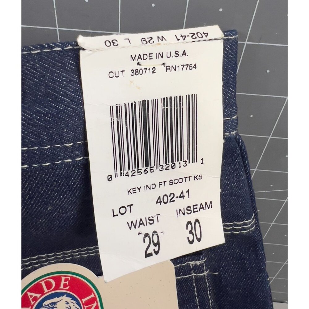 Key Brand Heavyweight Work Dungarees Triple Stitched Rivets 1990's NOS Deadstock - Picture 6 of 14